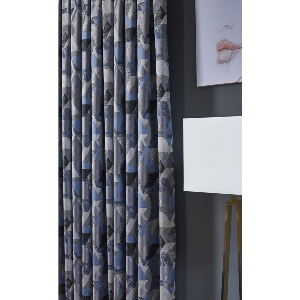 Синий/серый цветной занавес с геометрическим узором Zack - Пилатинг - Пациент - Обмотка Extrafor