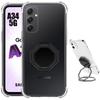 Case for Samsung Galaxy A34 Shockproof Anti-Scratch with Adjustable Metal Gray Stand