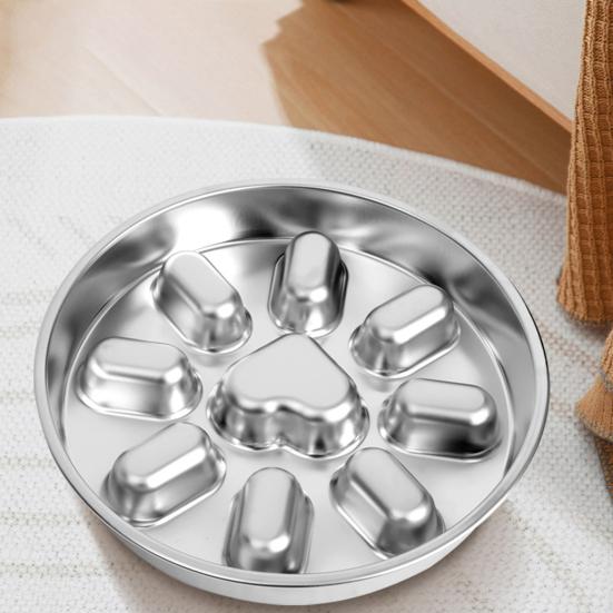 Миска для медленного кормления питомцев, нескользящая конструкция, способствует медленному кормлению, миска из нержавеющей стали для собак мелких и средних пород