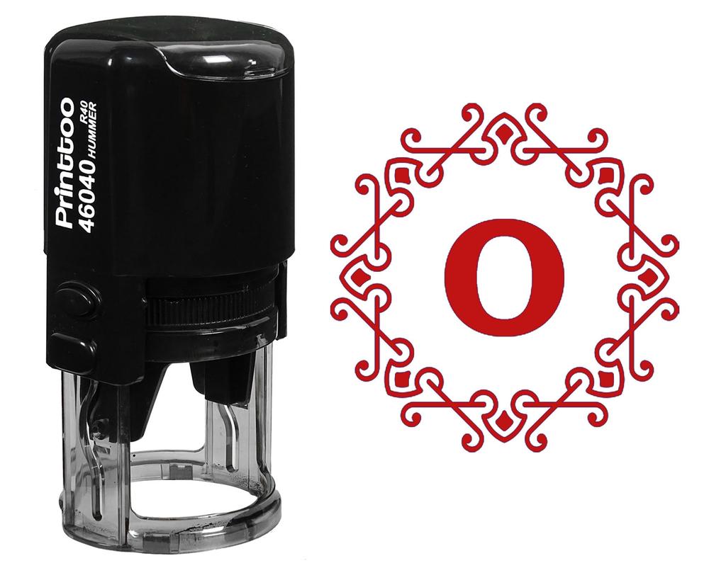Printtoo Self Inking Octagon Celtic Swirl Frame Alphabet N Monogram Initial Office Стационарный R-40 Rubber