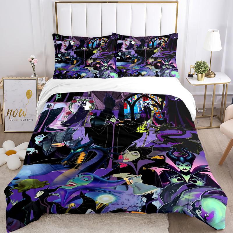 3Pcs Dark Disney Villains Bedding Sets For All Sizes New 3D Printed Bed Cover Comforter Duvet Cover Pillowcase Bedroom Decoration