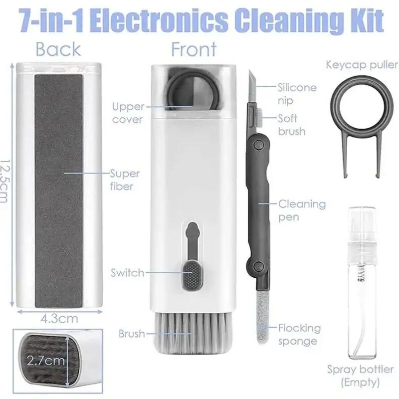 1set Multifunctional Compact Practical Computer Keyboard Cleaner Brush Kit Earphone Cleaning Pen For Headset Keyboard Cleaning T