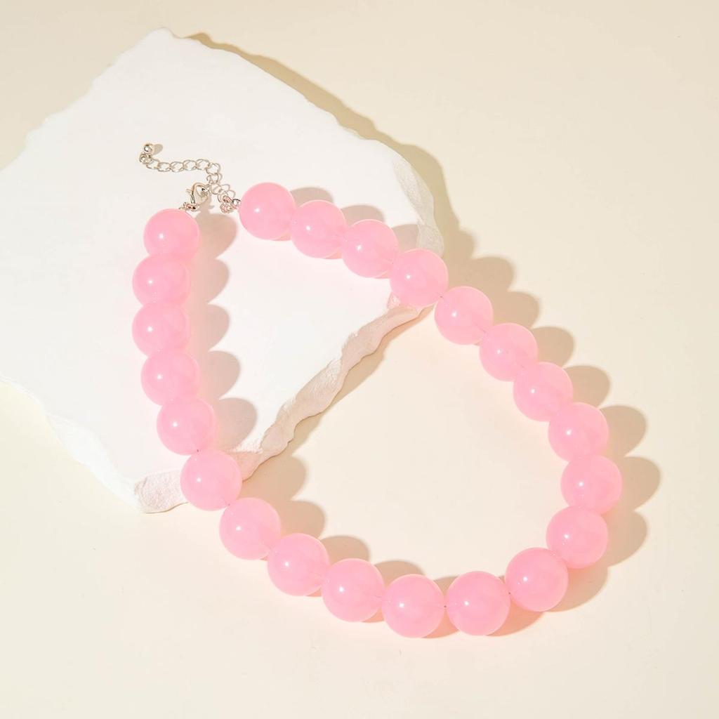 Летнее новое желейное прозрачное акриловое колье-чокер из бусин женские аксессуары небольшой свежий морской отпуск цвет допамин стиль