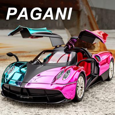 1:24 Pagani Huayra Dinastia 720s Миниатюрная модель спортивного автомобиля Литье под давлением Сплав Игрушки Двери Открываются Звук Свет Откатная машина Подарок для мальчика