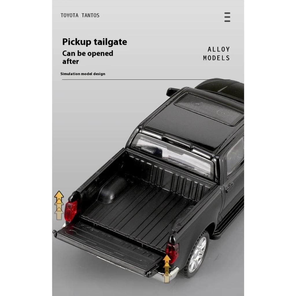 1/32 Пикап Toyota Tundra для бездорожья, литой из сплава, модель автомобиля, звук и свет, коллекционные предметы, детские игрушки, подарок на день рождения для мальчиков