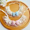 1pc Autumn Dog Scarf Rustic Style Pet Scarf Cute Princess Style Cat Scarf Drool Towel Lace Bow