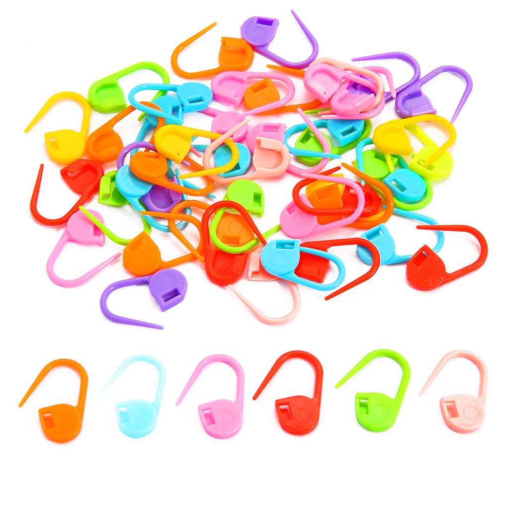 50pcs Mix Color Plastic Knitting Tools Locking Stitch Markers Crochet Latch Knitting Tools Needle Clip Hook
