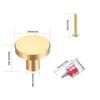 Round Cabinet Knobs, Gold Brass Drawer Knobs, Door Kitchen Stainless Steel Single Hole Handle with Screws