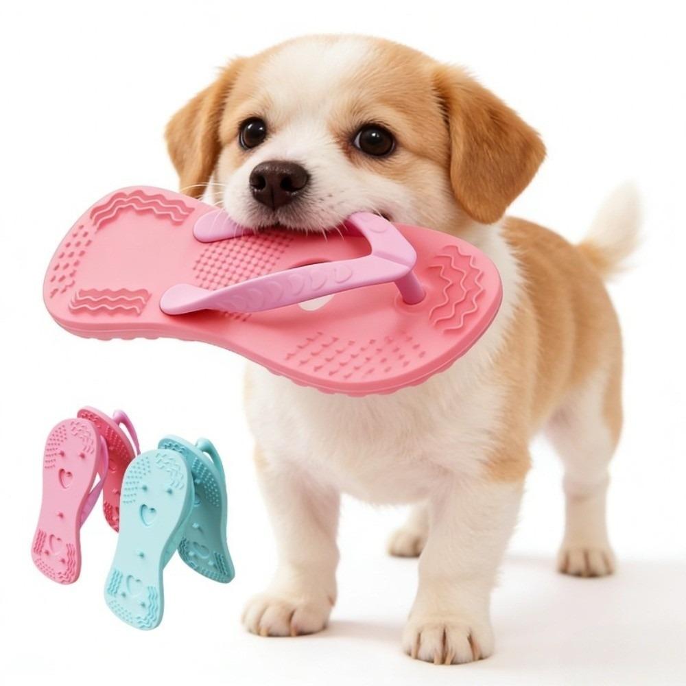Durable Slipper-Shaped Teething Toy Silicone Pet Molar Toy Dog Chew Toy for Dogs Puppy