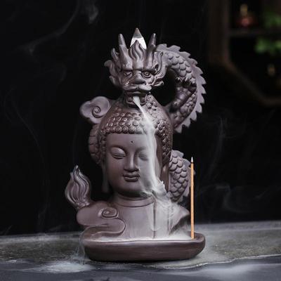 Креативная подставка для благовоний «Дракон Татхагата» с обратным потоком - Ароматерапия сандалом и агаровым деревом, Домашний декор для помещений.