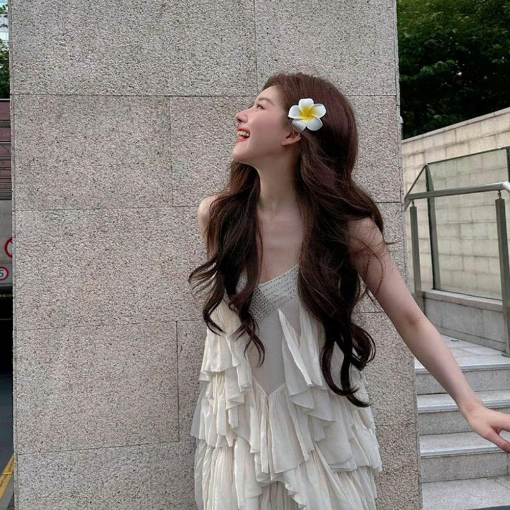 Заколка для волос с цветком в корейском стиле, головной убор для морского отдыха, пляжная заколка для волос, свадьба