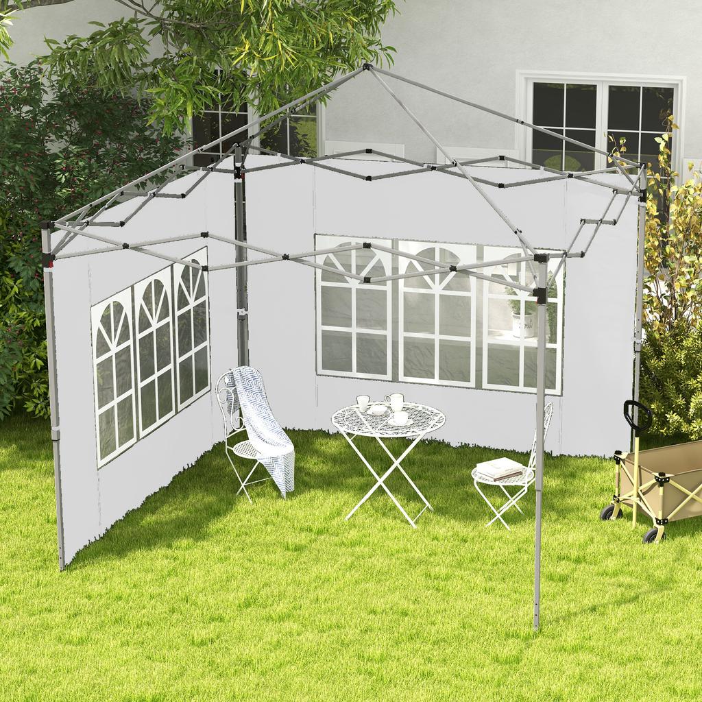 Gazebo Side Panels Sides Replacement With Window For 3x3(m) Or 3x4m Pop Up Gazebo 2 Pack White