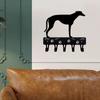 Greyhound Key Rack & Dog Leash Hanger - 9 Inch/6 Inch Metal Wall Art for Wall-mounted Hooks - Stylish Key Holder Artwork