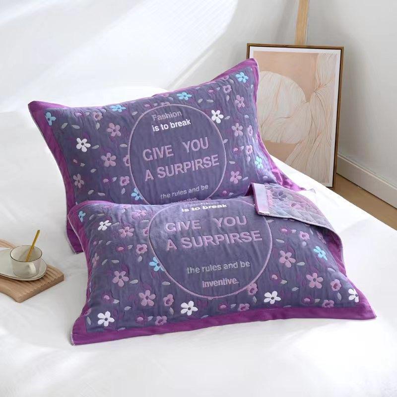 Yiwenwo Нескользящая Хлопковая Марлевая Наволочка Extra Large с Фиксирующими Ремешками для Студентов и Взрослых