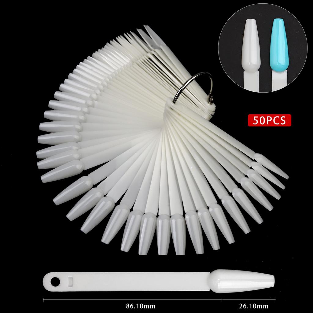 Образцы для нейл-арта, 50 шт., веерная цветовая карта, демонстрационная доска для отработки образцов лака для ногтей, клей для лака