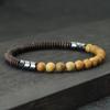 New Coconut Bead Bracelet Men 6mm Natural Blue Sandstone Tiger Eyes Stone Braclet Chakra Energy Braslet Yoga Wood Brazalete