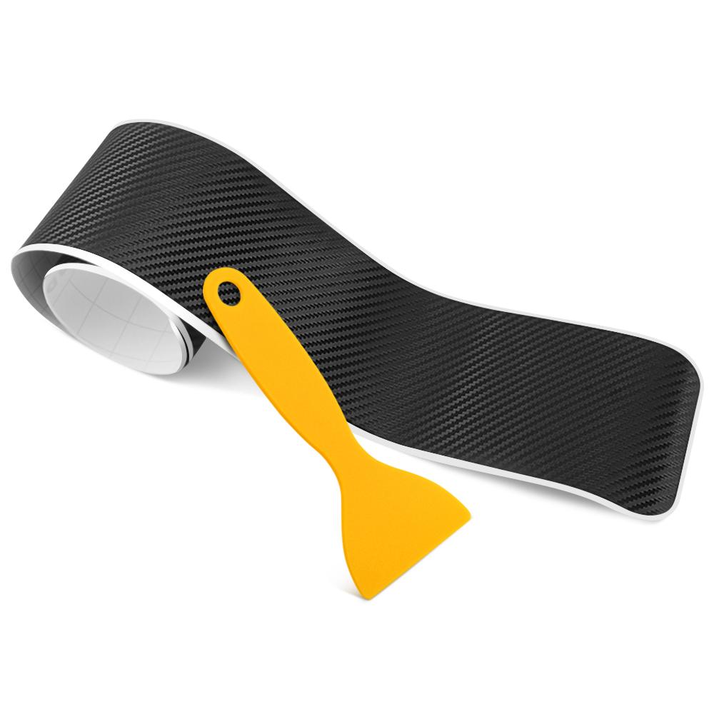 Наклейка для защиты от ударов на двери автомобиля, пленка против царапин, накладка на задний бампер автомобиля, порог багажника автомобиля, 3D-наклейка с полосой из углеродного волокна