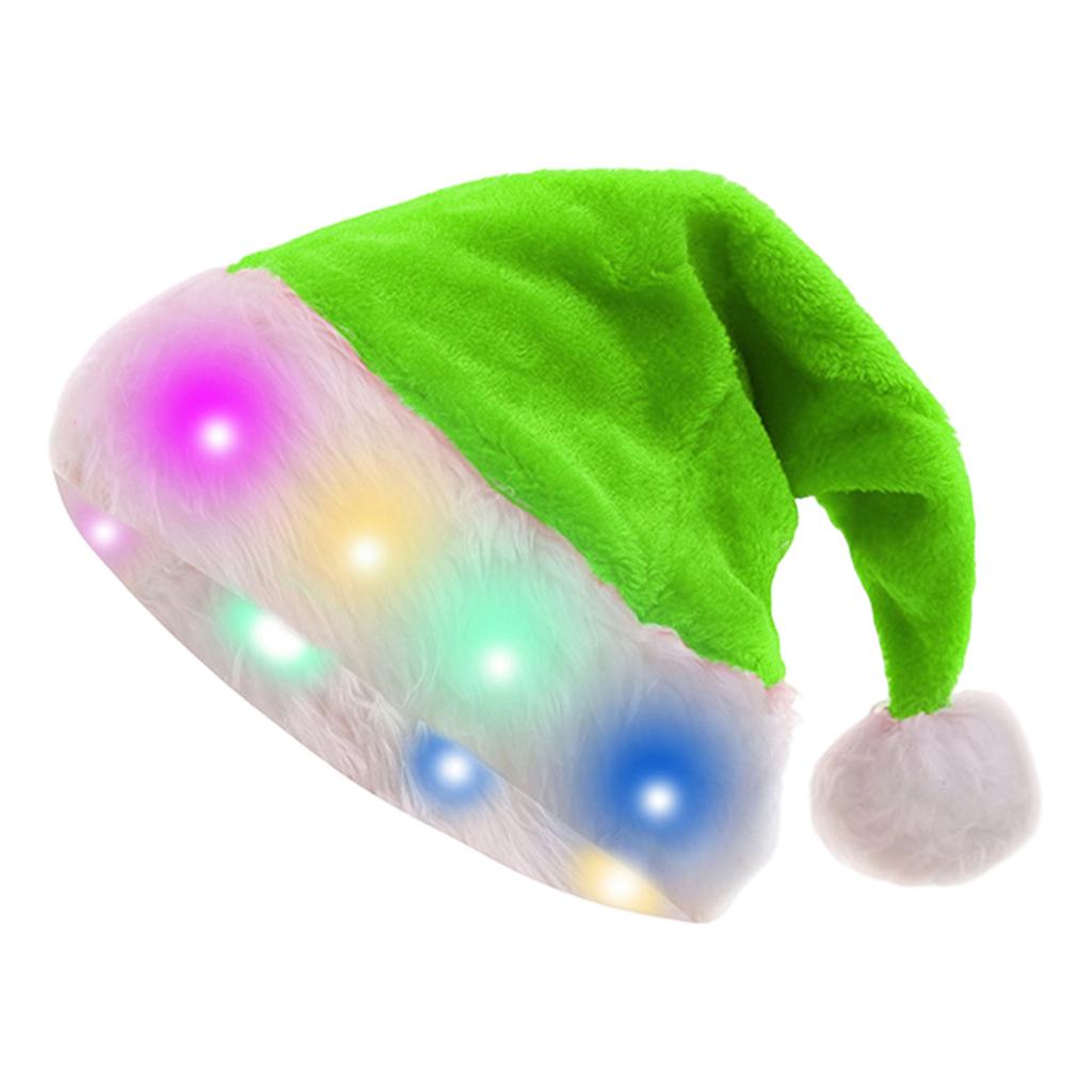 Christmas Decoration Plush Light Up Led Santa Hat Santa Hat Christmas Supplies