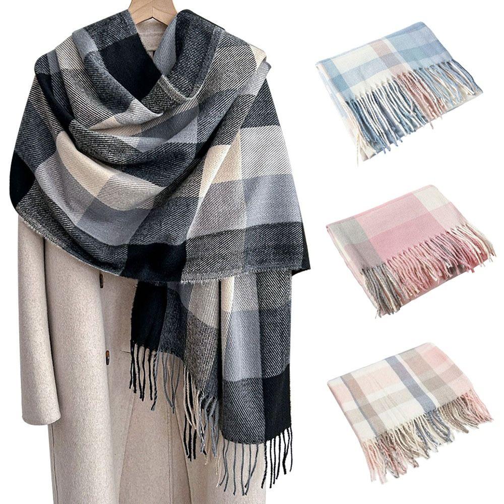 Woolen Imitation Cashmere Scarf Soft Neck Warmer Fashion Winter Scarf  Women Men