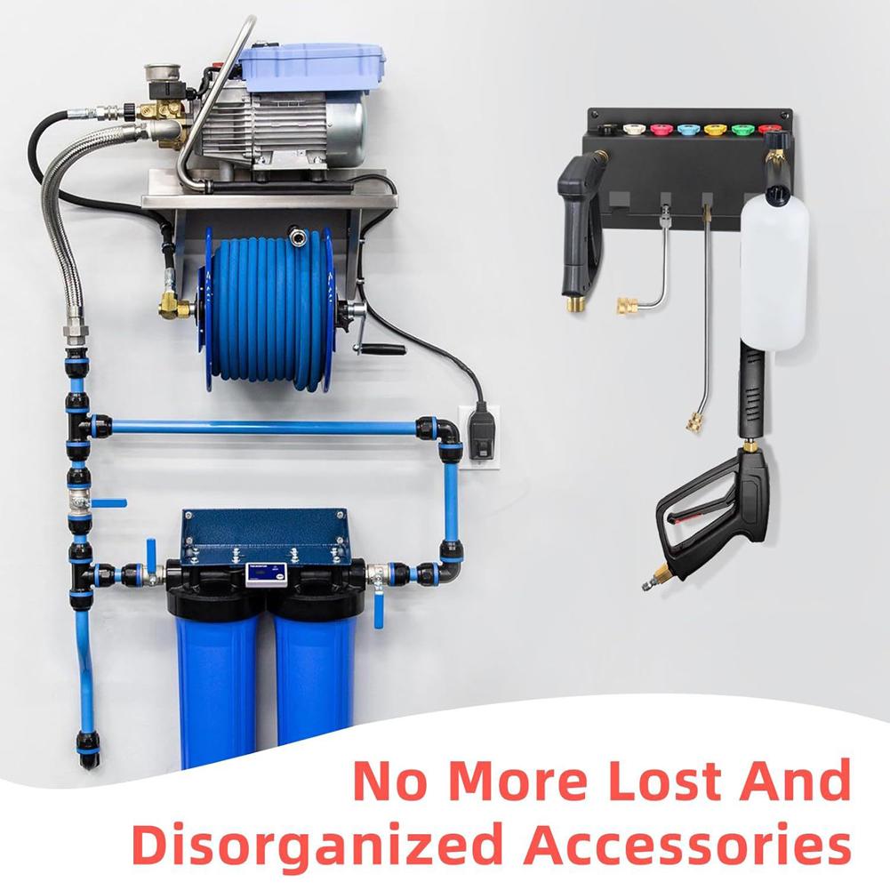 High-Pressure Water Storage Box Fit 1/4 Quick Connector Seven-Color Nozzle Telescopic Rod Storage Rack Foam Cannon Holder