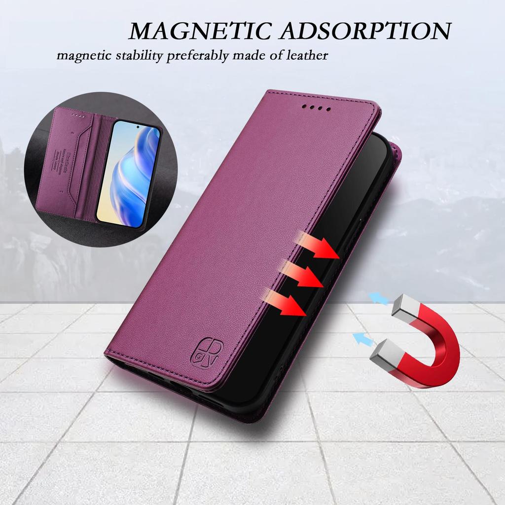 Роскошный магнитный чехол-кошелек из цельной кожи для телефона с подставкой-книжкой для iPhone 16, 15, Pro, Max, Samsung S25, Redmi 14C, Moto E15, Oppo A60, держатель для карт, откидная крышка
