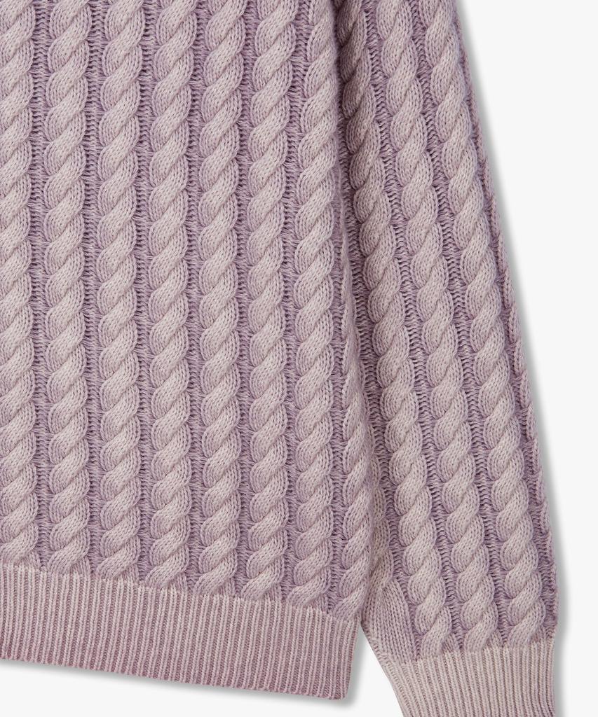 Man On The Boon [Barena] Cable V-Neck Knit Cardigan_Light Purple 4714360103