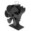 6 Blade Stove Fan Black Self Starting High Temperature Resistant Heat Powered Stove Fan for Home