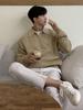 Men's Retro Korean Half-Zip Lapel Sweater - Loose Fit, Autumn/Winter Style Casual Trend
