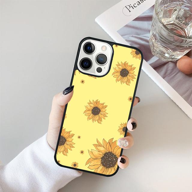 Цветочный чехол с подсолнухами для iPhone 17 Air 15 16 11 12 13 14 Pro Max Чехол для iPhone 17 Air Max Plus coque Fundas