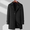 Осенне-зимнее мужское шерстяное пальто ручной работы с двумя сторонами, среднее и длинное, двубортное корейское исполнение шерстяного тренча
