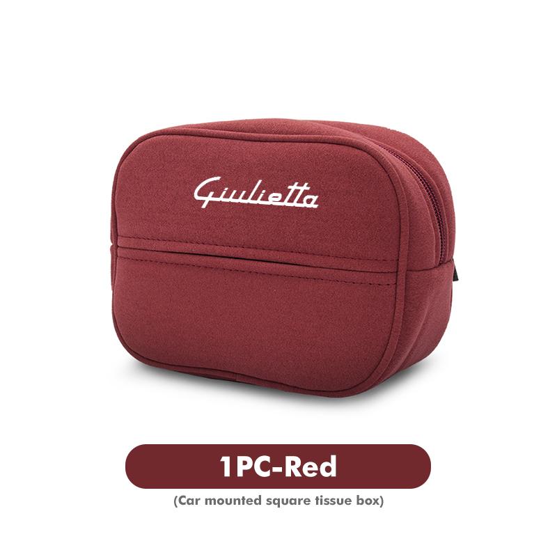 For Alfa Romeo Car Logo Seat Back Hanging Tissue Organizer Paper Storage Bag Accessories 159 Giulietta Giulia 147 Mito 156 159