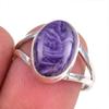Natural Charoite Gemstone Handmade 925 Solid Sterling Silver Gift Ring S.8 J8I86