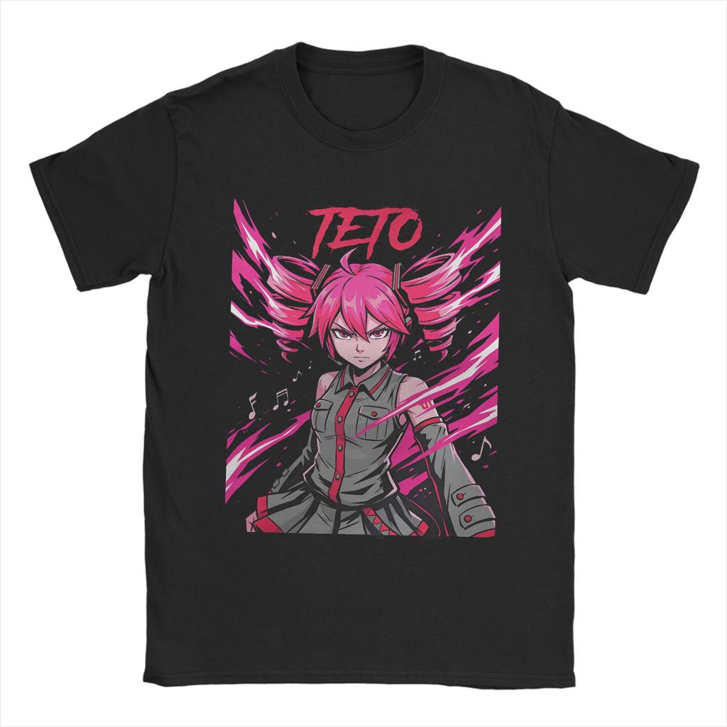 Unisex Unisexs Kasane Teto Cartoon Anime T Shirt Virtual Idols 100 Cotton Tops Unique Short Sleeve Crew Neck Tees Gift Tshirt
