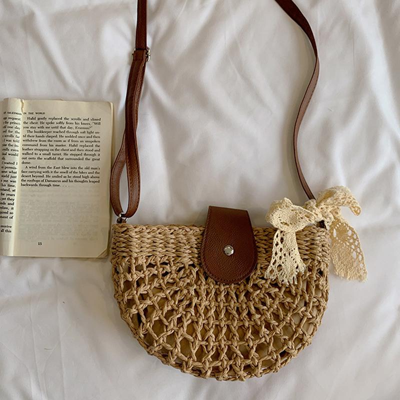 Летние ротанговые сумки женские седло соломенная сумка через плечо ручной работы плетеная сумка кроссбоди дамские сумочки богемный дорожный клатч пляжная сумка
