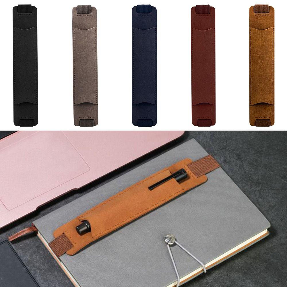 3pcs Hot Sale Portable Pu Leather Pen Clip Pen Bag Pencil Case Pen Holder