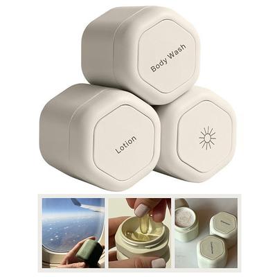 3 шт. Портативный магнитный дозатор для косметики, дорожный контейнер для хранения, магнитный штабелируемый флакон-дозатор для крема для лица, солнцезащитного крема, органайзер