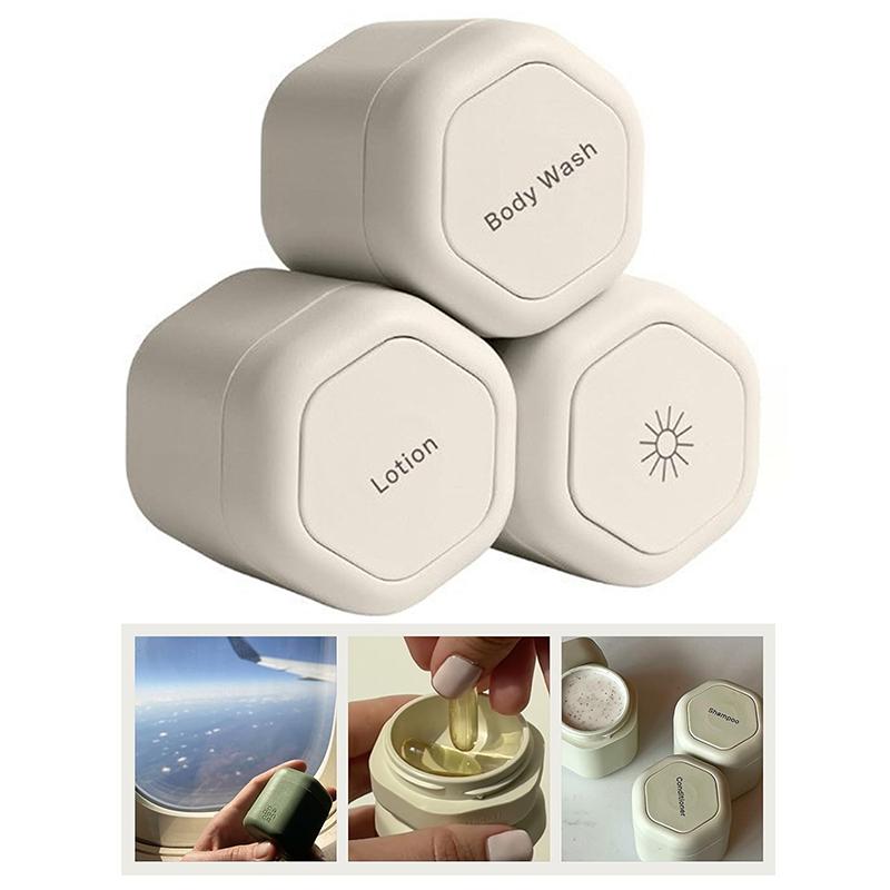 3 шт. Портативный магнитный дозатор для косметики, дорожный контейнер для хранения, магнитный штабелируемый флакон-дозатор для крема для лица, солнцезащитного крема, органайзер