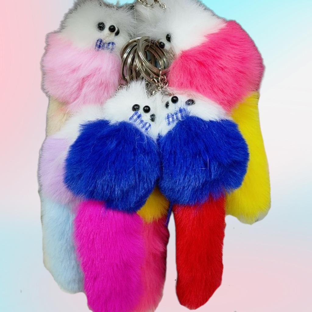 Очаровательный брелок-помпон в виде лисы - Женский шарм для сумки, аксессуар для рюкзака и подвеска для мобильного телефона