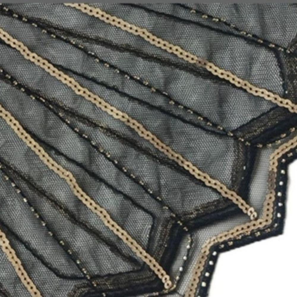 Vintage Women's Sequins Shawl Mesh Flapper Party Shawl Disfraz Evening Cape Ladies