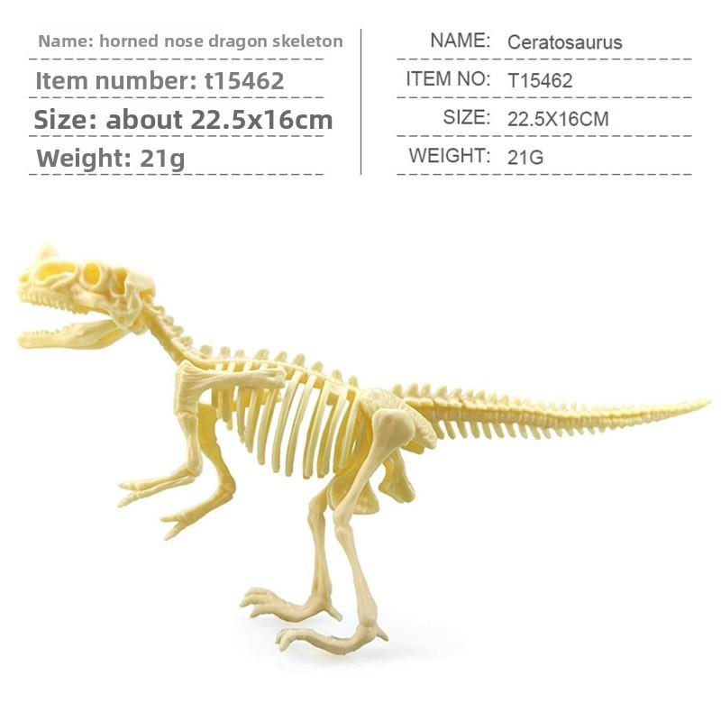 Fossil Dinosaur Skeleton Model With Plastic Material For Kids Decor Educational