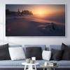 Пейзаж маслом туманный рассвет мультфильм искусство холст рисунок гостиная коридор офис украшение дома фреска без рамки