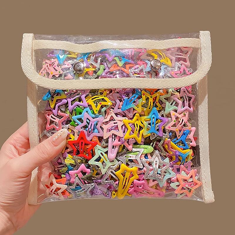 3/10 шт. Y2K шпильки-невидимки для девочек, цветные звездочки, металлические заколки-кнопки, детские корейские шпильки Bb, головные уборы, аксессуары для волос