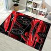 Red Modern Sport Car Wheel Detail Comic Panel Print Area Rug Non‑Slip Rectangular Floor Mat Auto Fan Decor for Gaming Bedroom Living Room
