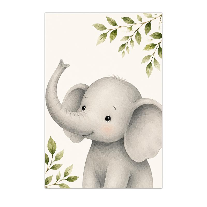 Watercolor Safari Animals Wall Art Cute Jungle Canvas Painting Poster Prints For Kids Room Nursery Decor
