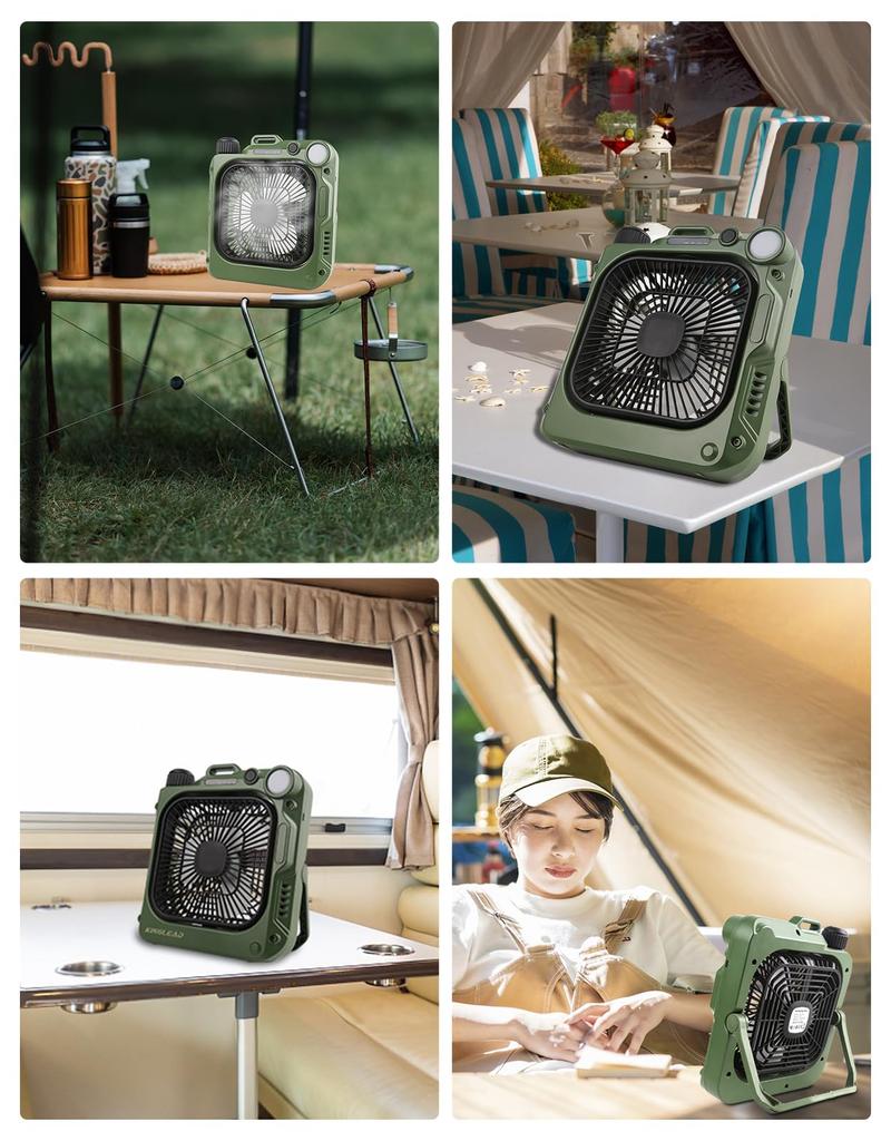 Camping Outdoor Automatic 10000mAh Large Capacity Stepless Air Volume Strong Hanging 3 Level LED Light DC For Outdoor Indoor For Living Prevention