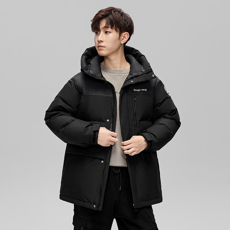 Зимняя короткая куртка-пуховик для мужчин и женщин, для пар, утолщенная, с капюшоном, свободная, молодежная, теплая, 90% белая куртка-пуховик