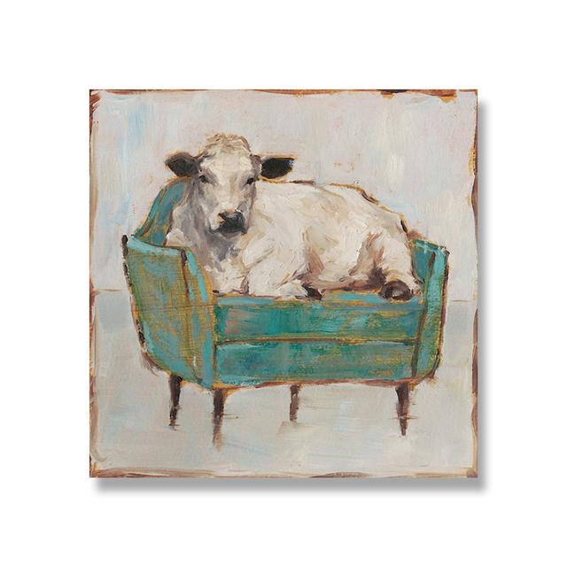 Абстрактное мычание коров, крупный рогатый скот, сидящий на диване, Painitng, принт на холсте, постеры с животными, принты, настенное искусство для декора гостиной, Cuadros