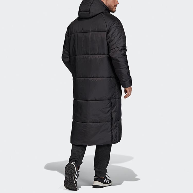 adidas Длинная утепленная куртка с капюшоном, ветрозащитная, теплая, стандартного кроя, унисекс, черная DZ1436