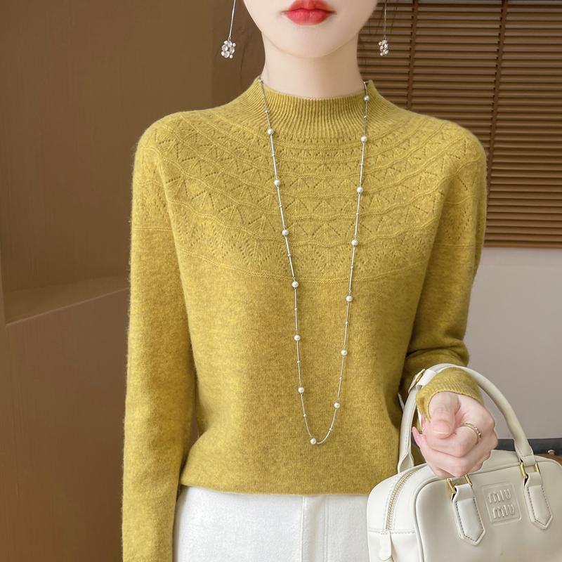 Женский кашемировый свитер Qinghe кашемир 30% кашемир 70% шерсть теплый и модный универсальный осенне-зимний