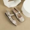 Fashion Women Flat Shoes Flat Bottomed Square Toe Single Shoes Women's New Summer New Chinese Style Mary Jane Shoes Zapatos De Mujer